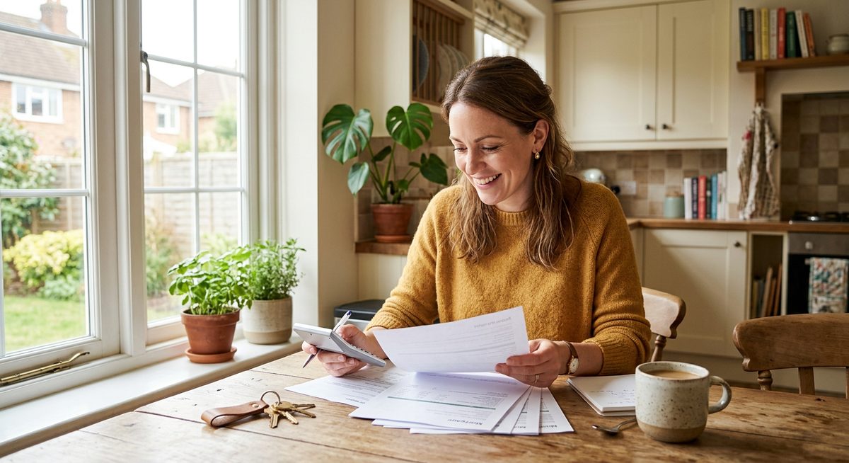 Homeowner reviewing insurance paperwork